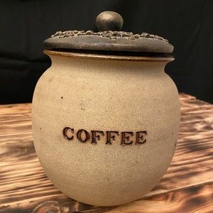 Ceramic Coffee Jar with Brass Lid